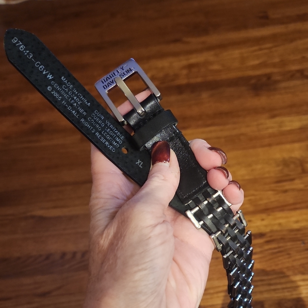 Harley-Davidson Chain Link Black Leather Belt XL